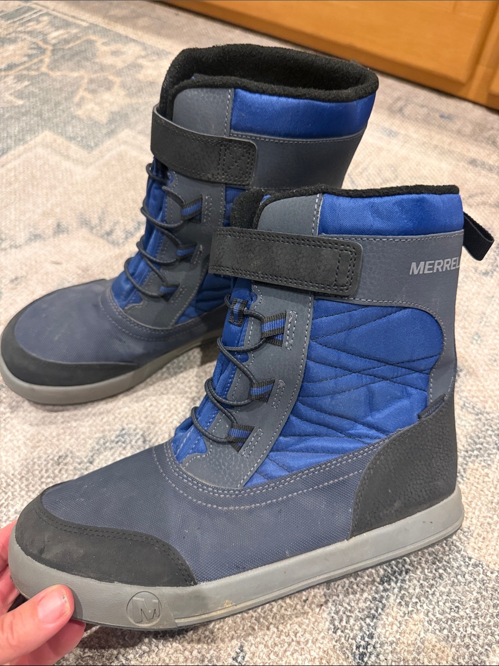 Merrell Navy Blue and Gray Insulated Snow Boots